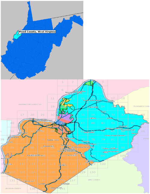 Wood County Wv Map Map Of West Virginia